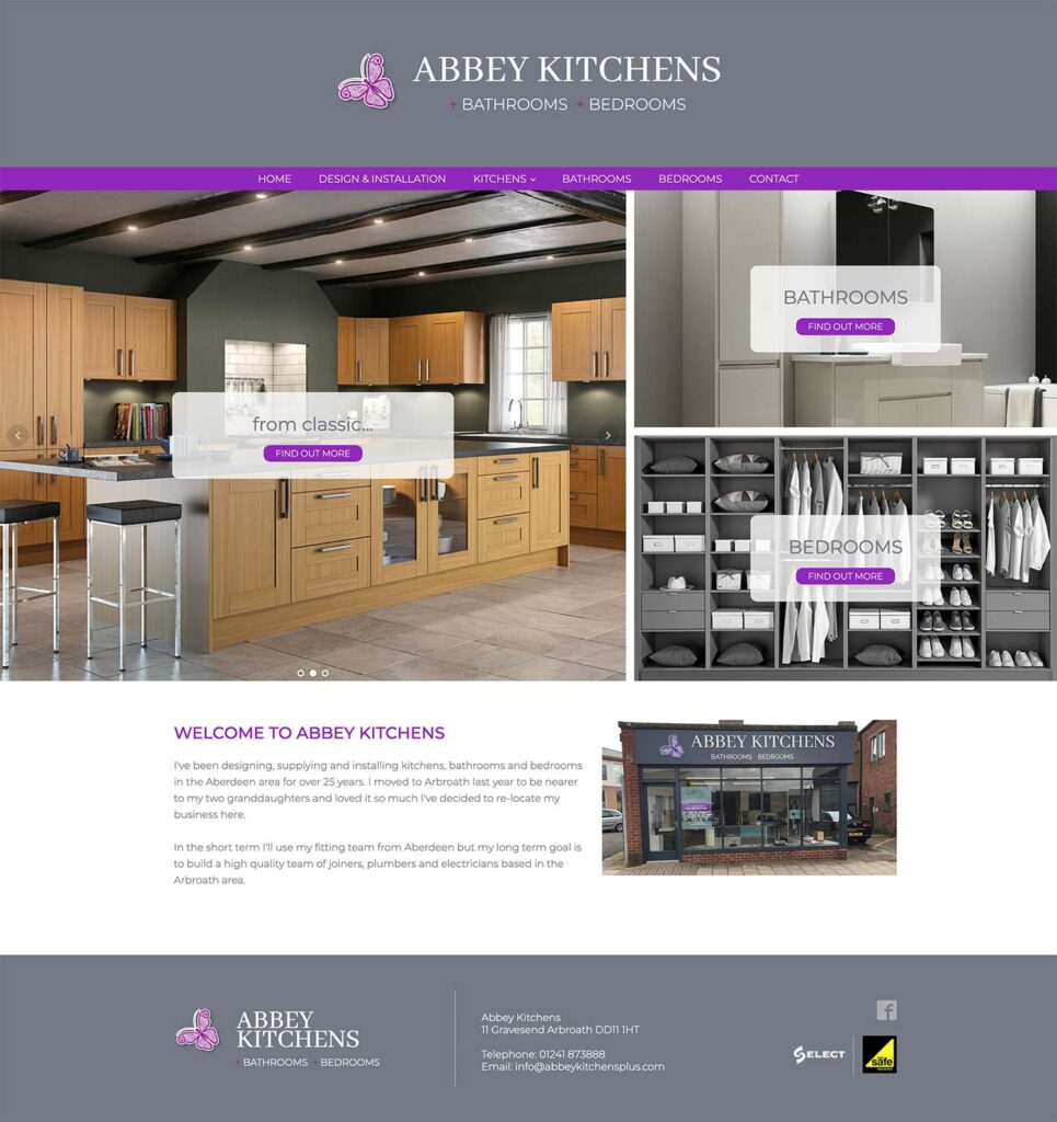 web design visual 1 for kitchen and bathroom fitter- web development Leicester