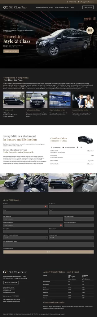 Taxis website design